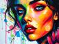 Preview: Buntes abstrraktes pop art Gesicht -Peggy Liebenow